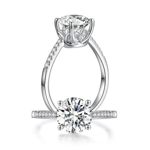 2 Carat Moissanite Diamond (8 mm) Engagement Ring 925 Sterling Silver MFR8347 my-jewels
