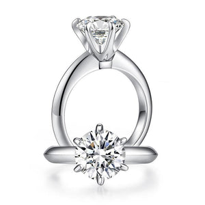 2.5 Carat Moissanite Diamond (9 mm) Luxury Ring 6 Claws Engagement 925 Sterling Silver MFR8350 my-jewels