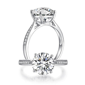 2.5 Carat Moissanite Diamond (9 mm) Luxury Ring Engagement 925 Sterling Silver MFR8348 my-jewels