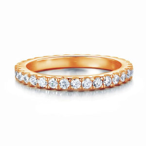 Eternity Ring Created Diamond Solid Sterling 925 Silver Rose Gold Plated Wedding Band  XFR8334 my-jewels.com